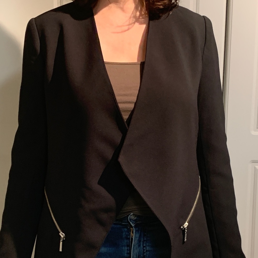 Trouvé crepe blazer with zippers